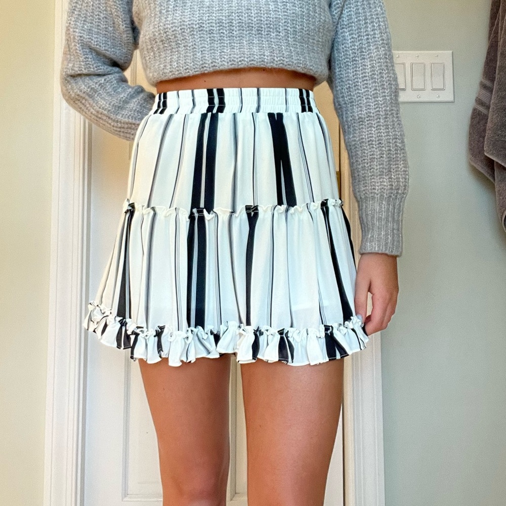 Aqua Striped Skirt